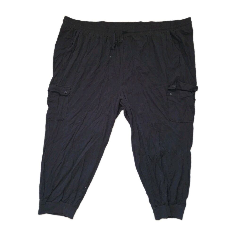 Torrid Black Cargo Pants Pull On Drawstring Utility Jogger Plus Size 6X EUC